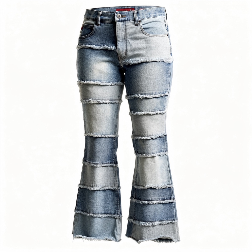 VINTAGE RARE Y2K Patchwork Flare Jeans